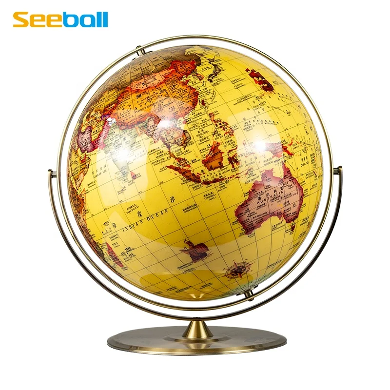 Seeball 42cm 50cm Desktop universal Green Bronze globe For  Popular Science Education Business Home Decoration Desktop Globe