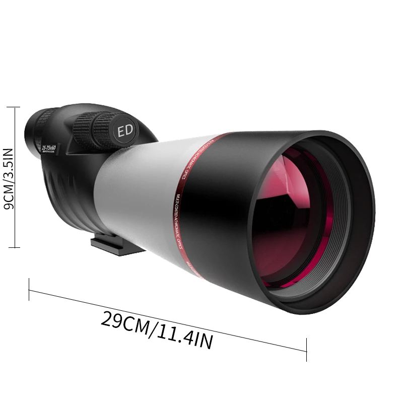 Monocular Zoom 25-75x60 Telescope Powerful Monocular Bak4 Prism Waterproof Anti-Fog Camping Bird Watching Landscape Telescopes