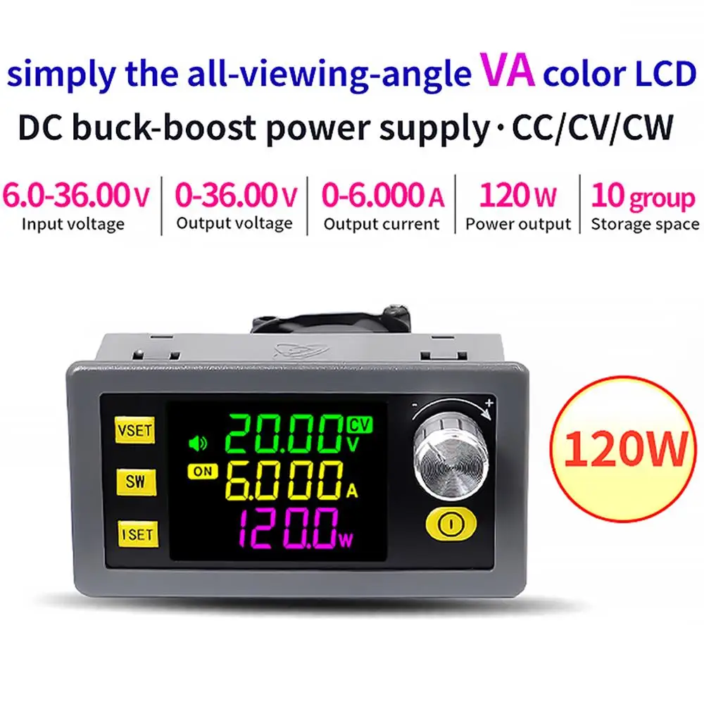 SK120 CNC Buck Boost Converter 120W DC Adjustable Regulated Laboratory Power Supply Constant Voltage Current Solar Charge Module
