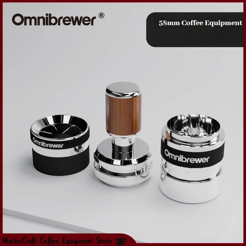 HOT Omnibrewer Dosing Cup with Spinning Needle Distributor 58mm 2-in-1 – Stainless Steel, Dosing and Distribution in One Tool
