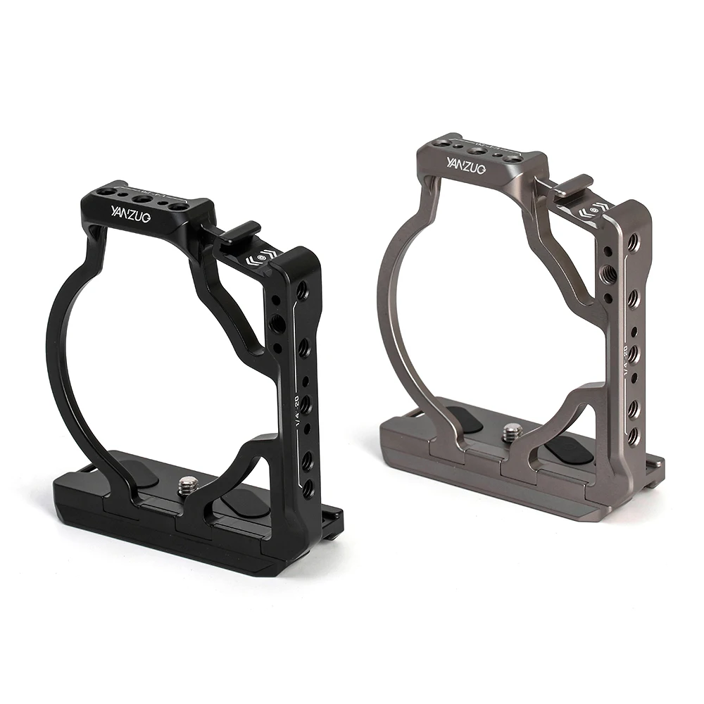 YANZUO-plataforma de jaula para cámara Canon EOS R, funda protectora con mango lateral para micrófono con luz LED, piezas de expansión DSLR