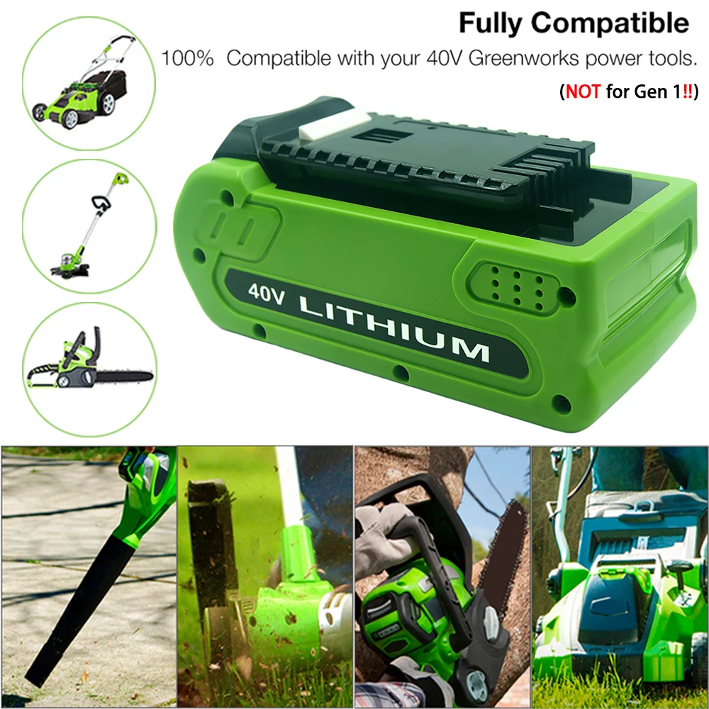 29472 Rechargeable Replacement Battery for Greenworks G-MAX 40V Lawn Mowers 29462 29482 29252 2901319 22262 Cordless Garden Tool