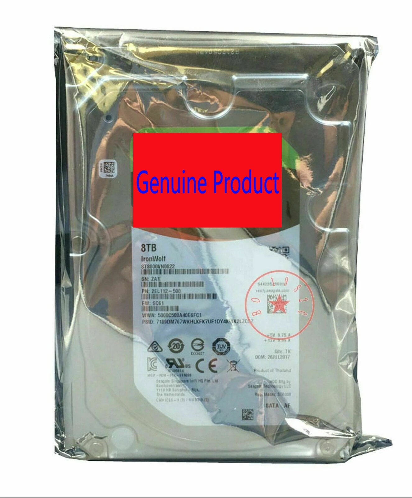 

NEW ST8000VN0022 IronWolf 8Tb NAS Internal Hard Drive HDD – 3.5 Inch SATA 6G