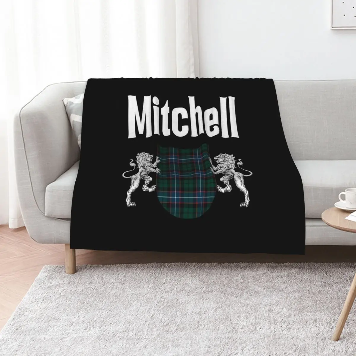 Mitchell Clan Scottish Name Coat Of Arms Tartan Throw Blanket Soft Beds Soft Big Shaggy Quilt Vintage wednesday Blankets