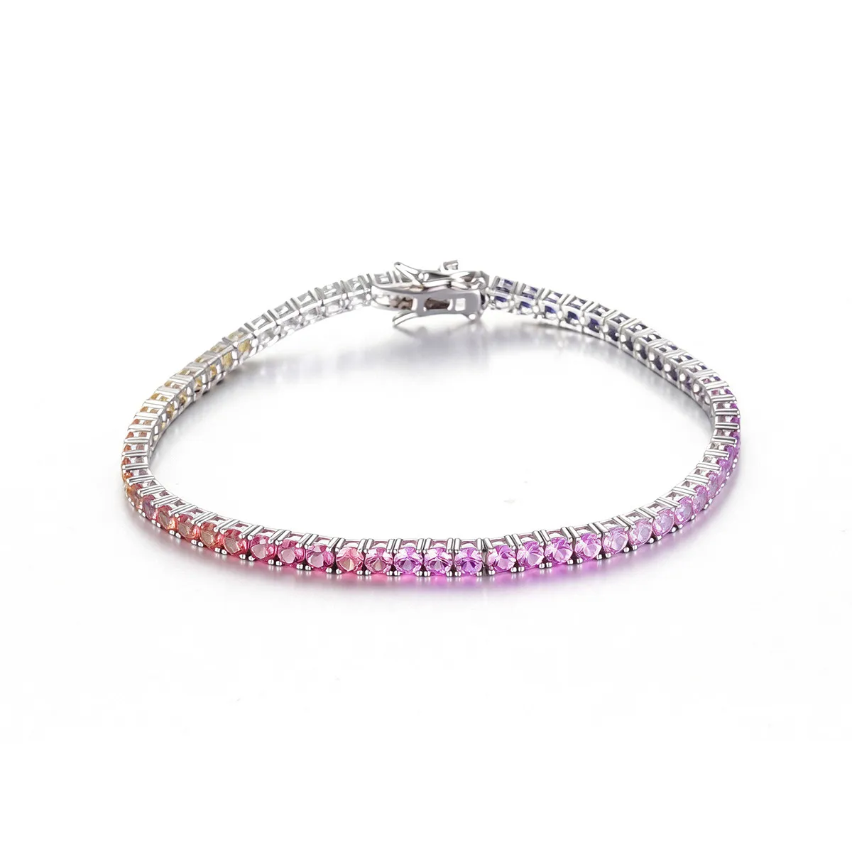 2mm Full-set Bracelet for Women, S925 Sterling Silver Bracelet, Simple and Sophisticated