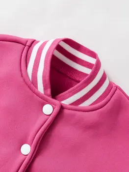 Ins Children's Clothing Girls' College Style Knitted Cardigan Color-Block Casual Spring and Autumn Baseball Jacket Girls' Color-Block Fashion College Style Top 3