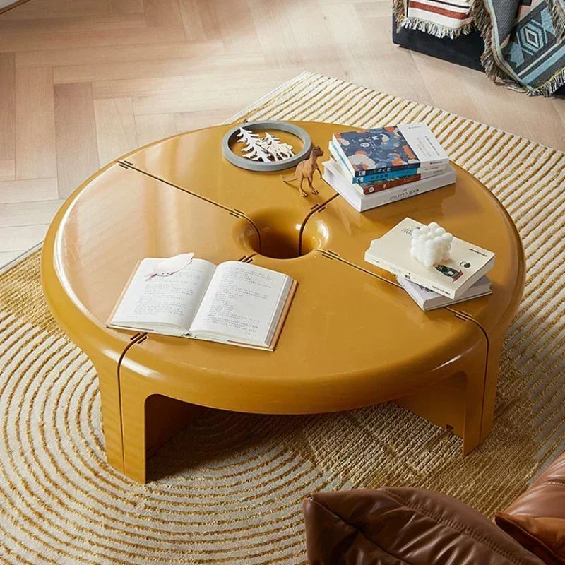 Mesa de centro Circular moderna para sala de estar, diseño creativo, pequeña y elegante mesa de plástico, muebles para el hogar y el dormitorio