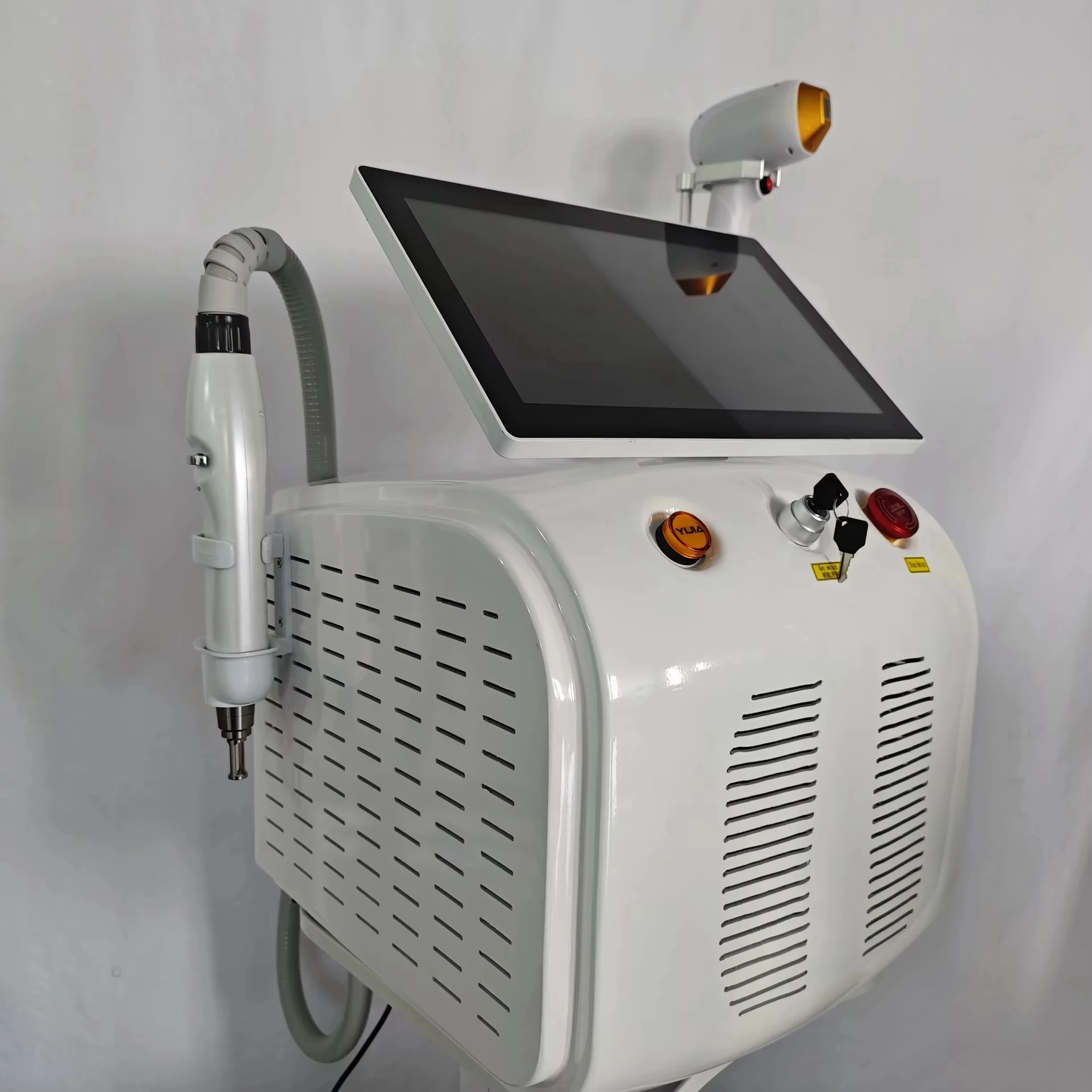 Depilación láser de diodo 2 en 1, hielo indoloro, alessandrita, picosegundo, eliminación de tatuajes, sistema de enfriamiento multifunción, belleza