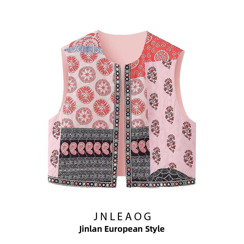 Fashionable Versatile Women's Vest JNLEAOG Autumn New Design High-End Feel Cotton Polyester Outerwear Commute Style Regular L...