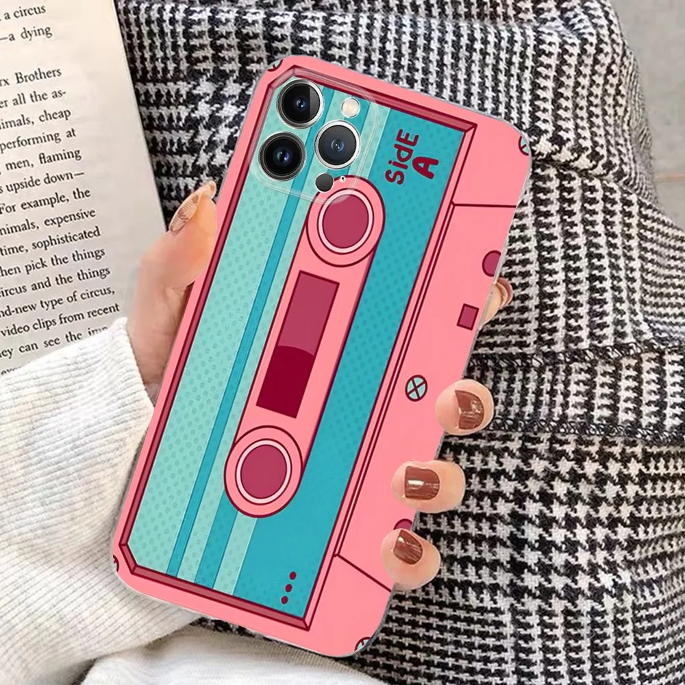 Vintage Cassette  Tape Phone Case for iPhone 8 7 6 6S Plus X SE 2020 XR XS 14 11 12 13 Mini Pro Max Mobile Case