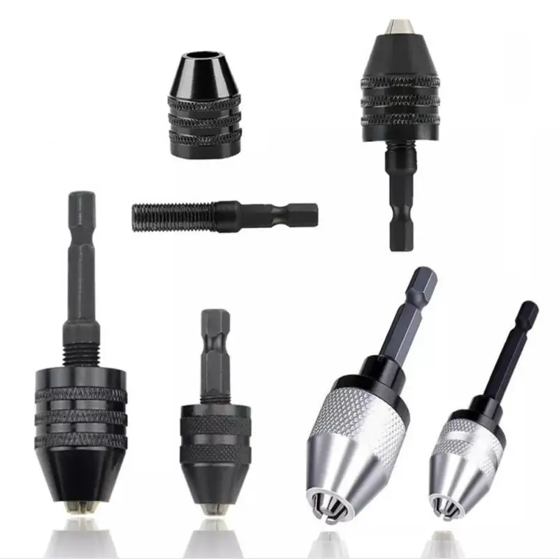 Hex Shank Drill Bits Adapter Drill Chuck Keyless Screwdriver Mini Chuck Fixture Impact Driver Adaptor Electric Motor Clamp