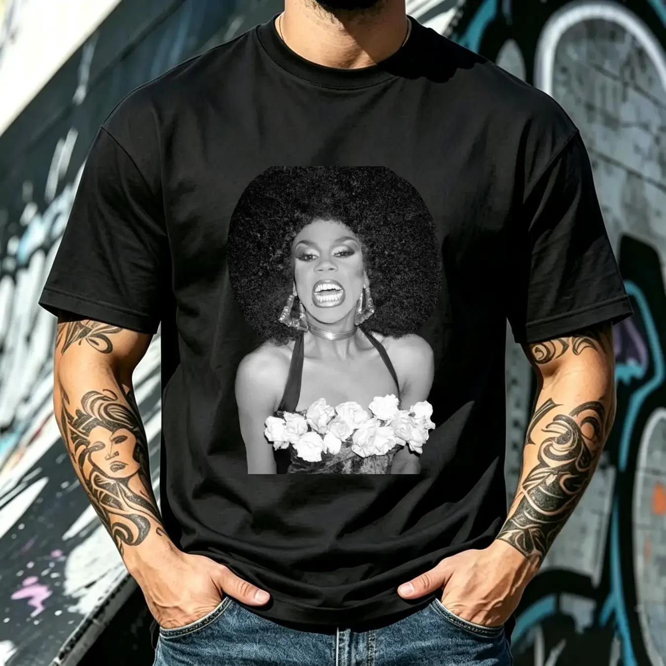 washed T Shirt Rupaul Diva 80s LGBTQ For Her Him Rupauls Drag Race long or short sleeves vintage Washed streetwear Unisex