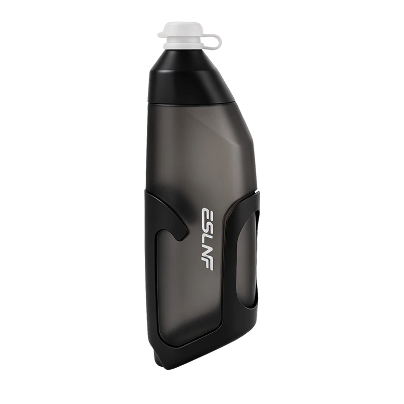 AliExpress ESLNF Aerodynamic Water Bottle Set 600ml Big Capacity Food Grade PP5 Bottle With Ultralight Carbon Bottle Cage Bike
