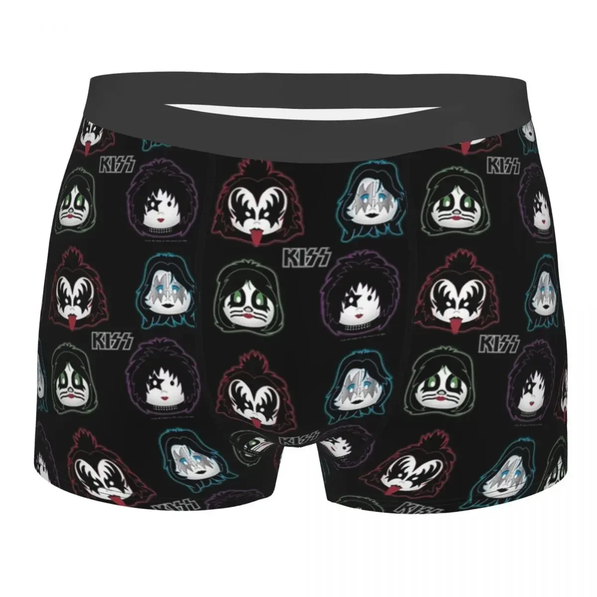 

Custom Cartoon Kiss Band Pattern Boxers Shorts Mens Heavy Metal Rock Briefs Underwear Sexy Underpants