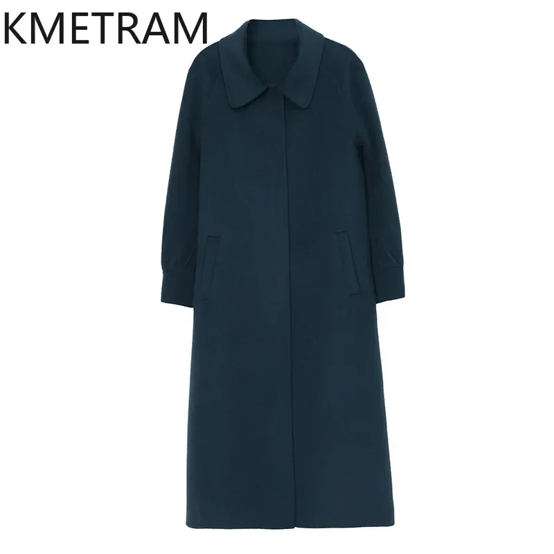 KMETRAM 100% Real Wool Coat Winter Clothes Women 2024 High Quality New in Outerwears Fashion Long Coats Woman Куртка Женская