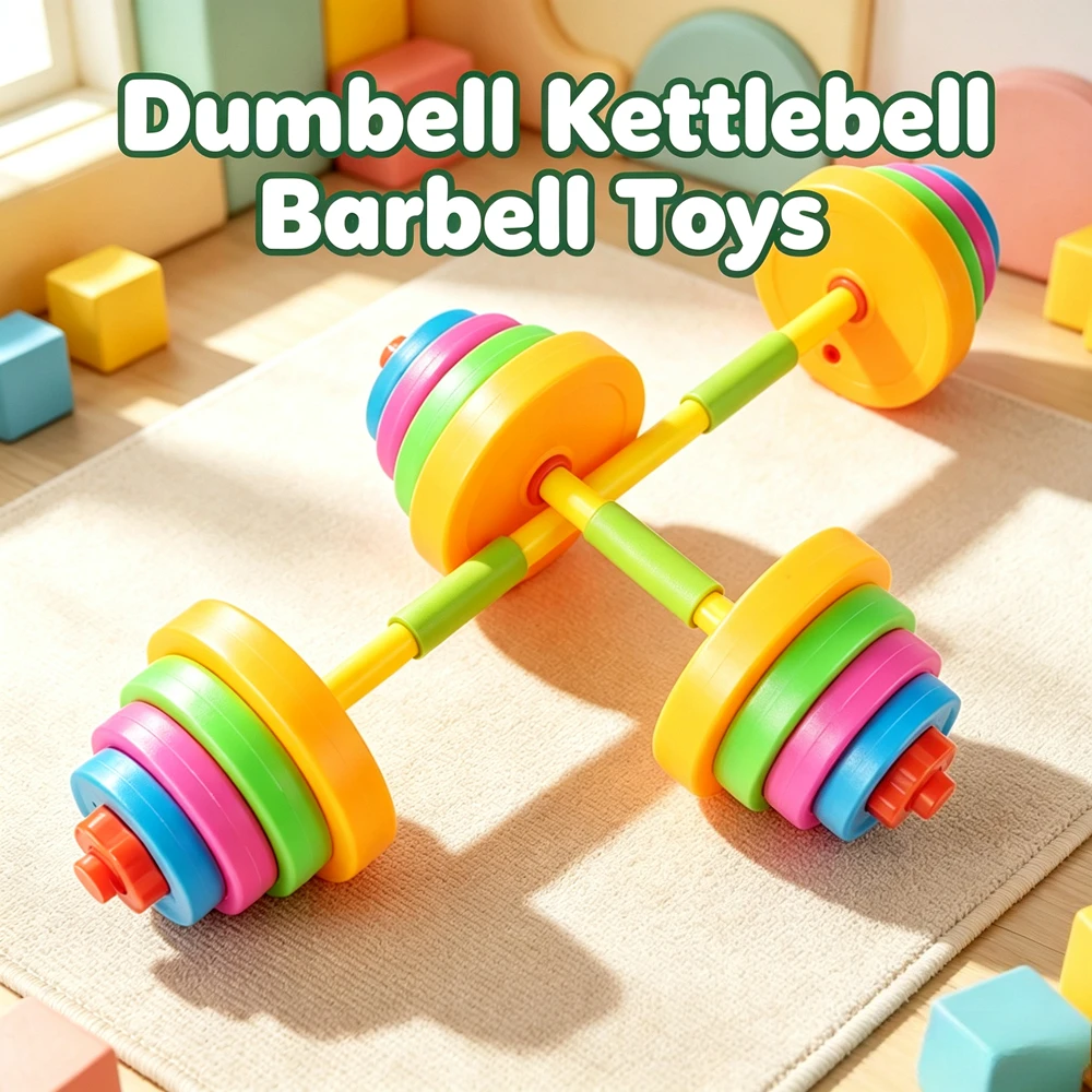 Adjustable Weight Dumbbell Kettlebell Barbell Fitness Toy Portable Indoor Exercise Training Weights Equipment Ideal
