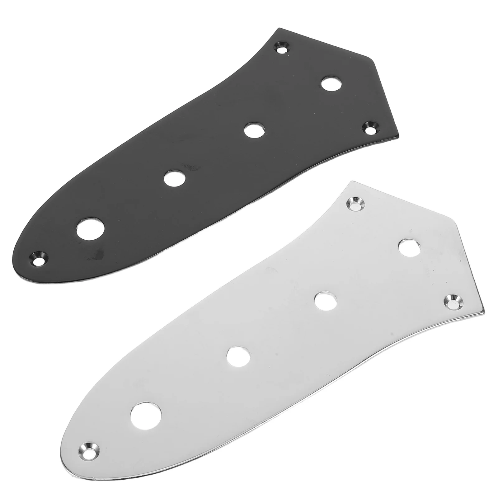 

2Pcs Chrome Black Truss Rod Cover Plates Electric Bass Guitar Neck Protector Durable Cavity Plate Guitar Replacement Part