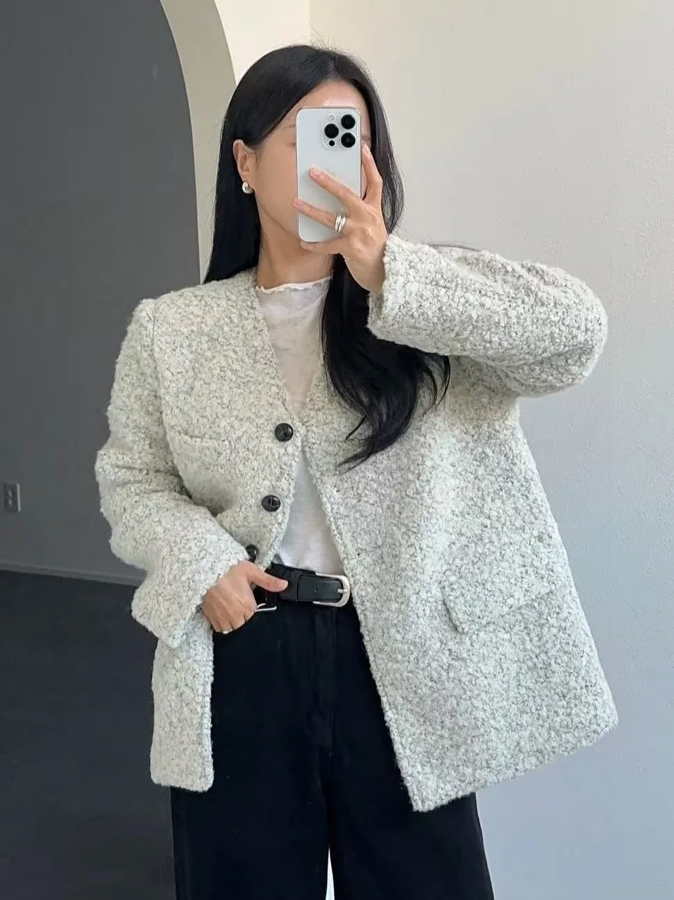 

Шерстяное пальто в стиле ретро, женское шикарное зимнее атмосферное пальто с одной пуговицей, универсальная верхняя одежда, модный китайский бренд