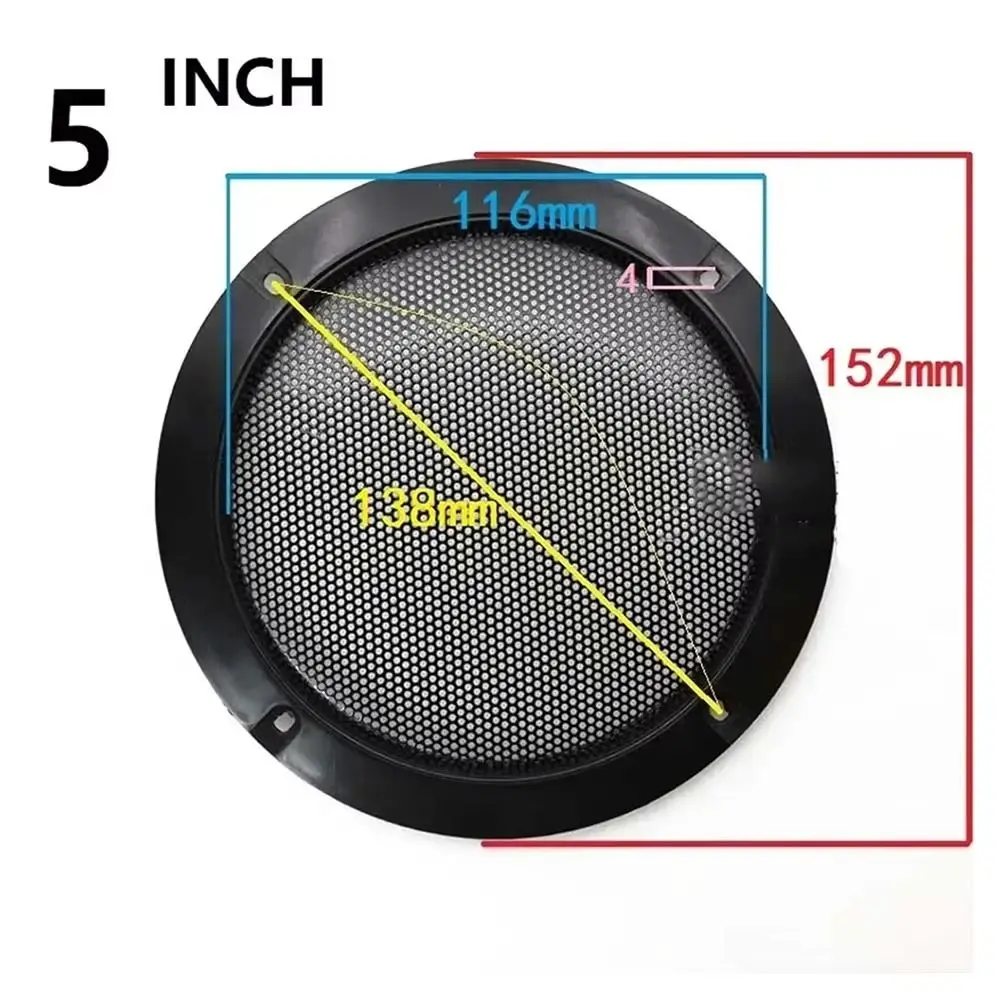 1Pcs 2/3/4/5/6.5/8/10 inch Speaker Net Cover High-grade Enclosure Speakers Plastic Frame Car Home Metal Iron Wire Grilles