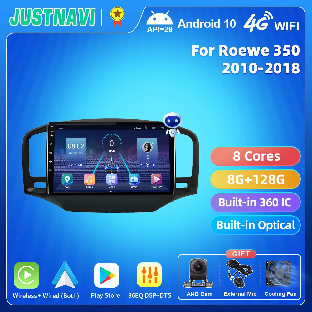 

JUSTNAVI QT5 4G LTE Android 10 Car Radio Player GPS Navigation For Roewe 350 2010 2011 2012 2013 2014 2015 2016 2017 2018 RDS BT