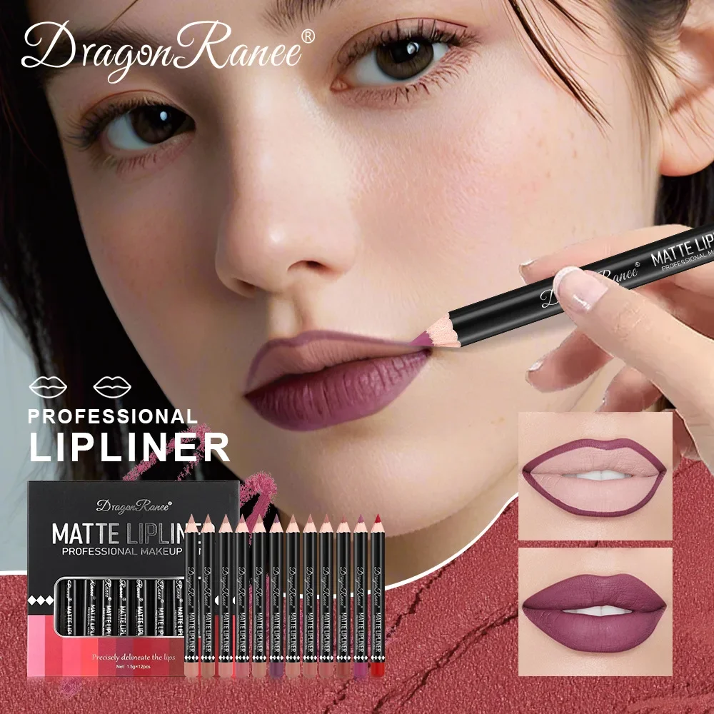 Dragon Ranee Matte Lip Liner Set Długotrwały wodoodporny profesjonalny kredka do ust Wysoko pigmentowany nieklejący się kredka do ust