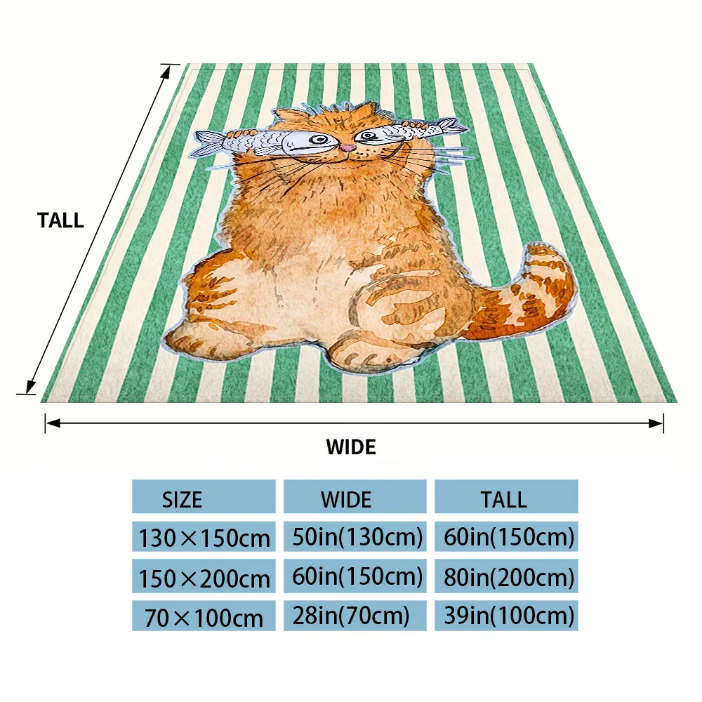 Fish Cat Nap Blanket,Flannel Blanket,Suitable For Sofas,Beds,Cars,Rooms,Offices,Camping,Exquisite Gift Blankets