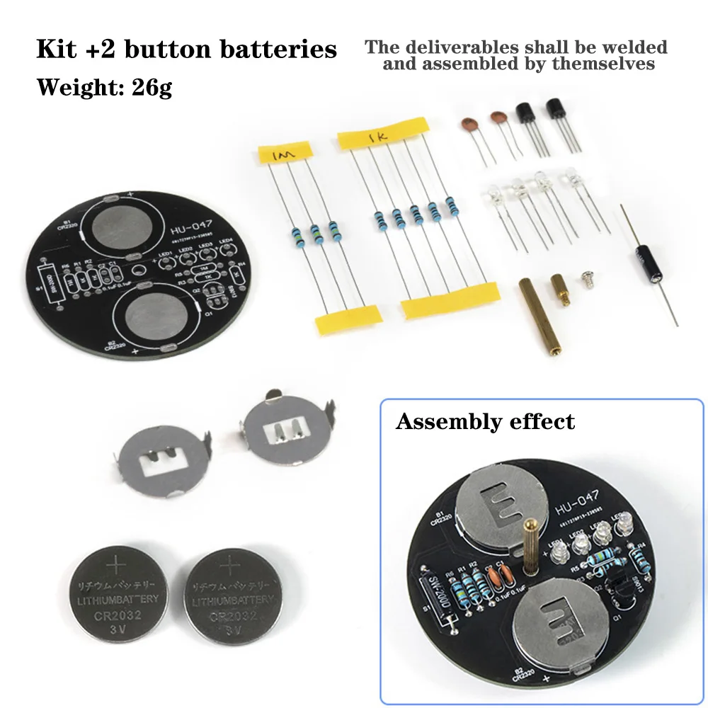 Desktop LED Rotary Gyroscope DIY Electronic Kit Flashing Light Circuit Board For Soldering Practice and Training DIY PCB Boards