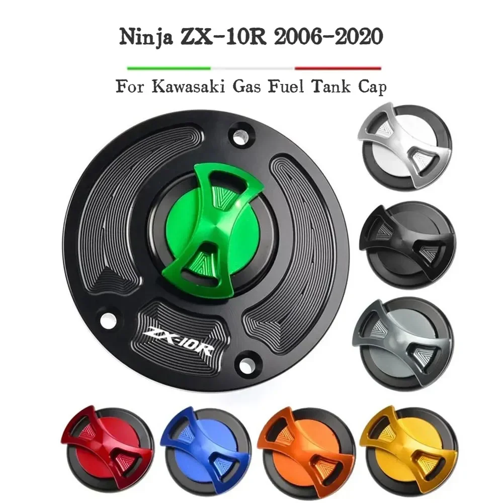 

Keyless Motorcycle Fuel Gas Tank cap Cover For Kawasaki Ninja ZX-10R 2006-2020 2010 2014 2015 2016 2017 2018 2019 ZX10R ZX 10R