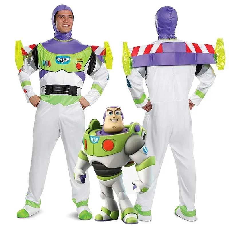 Disfraz de Cosplay de Toy Story Buzz Lightyear para adultos, traje con alas, monos para fiesta de Halloween, disfraces para hombres y mujeres