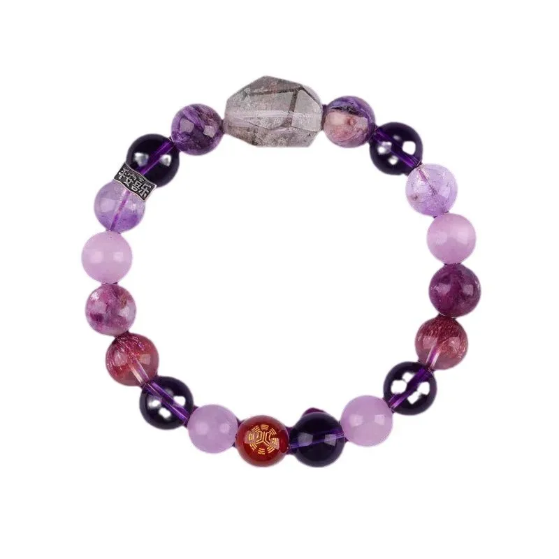 Nine Purple Men And Women, Five Elements Multi-Treasure -Replenishing Bracelet, Natural Amethyst Fire-Defi