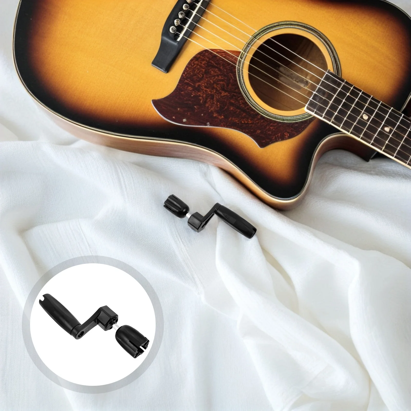 

Guitar String Winder Manual Handle Upgrade Winding Stable Changing Tool for Guitar and Bass Metal Knob Power Handle