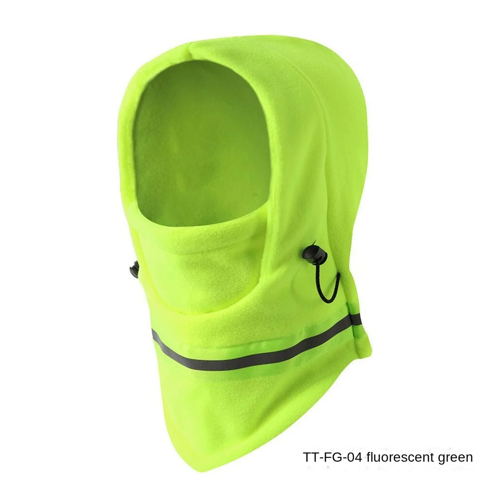 Männer HiGH Sichtbarkeit Reflektierende Winter Thermo Fleece Sturmhaube Maske Ski Motorrad Vollgesichtsmaske Halsabdeckung Winddicht – Detail 4
