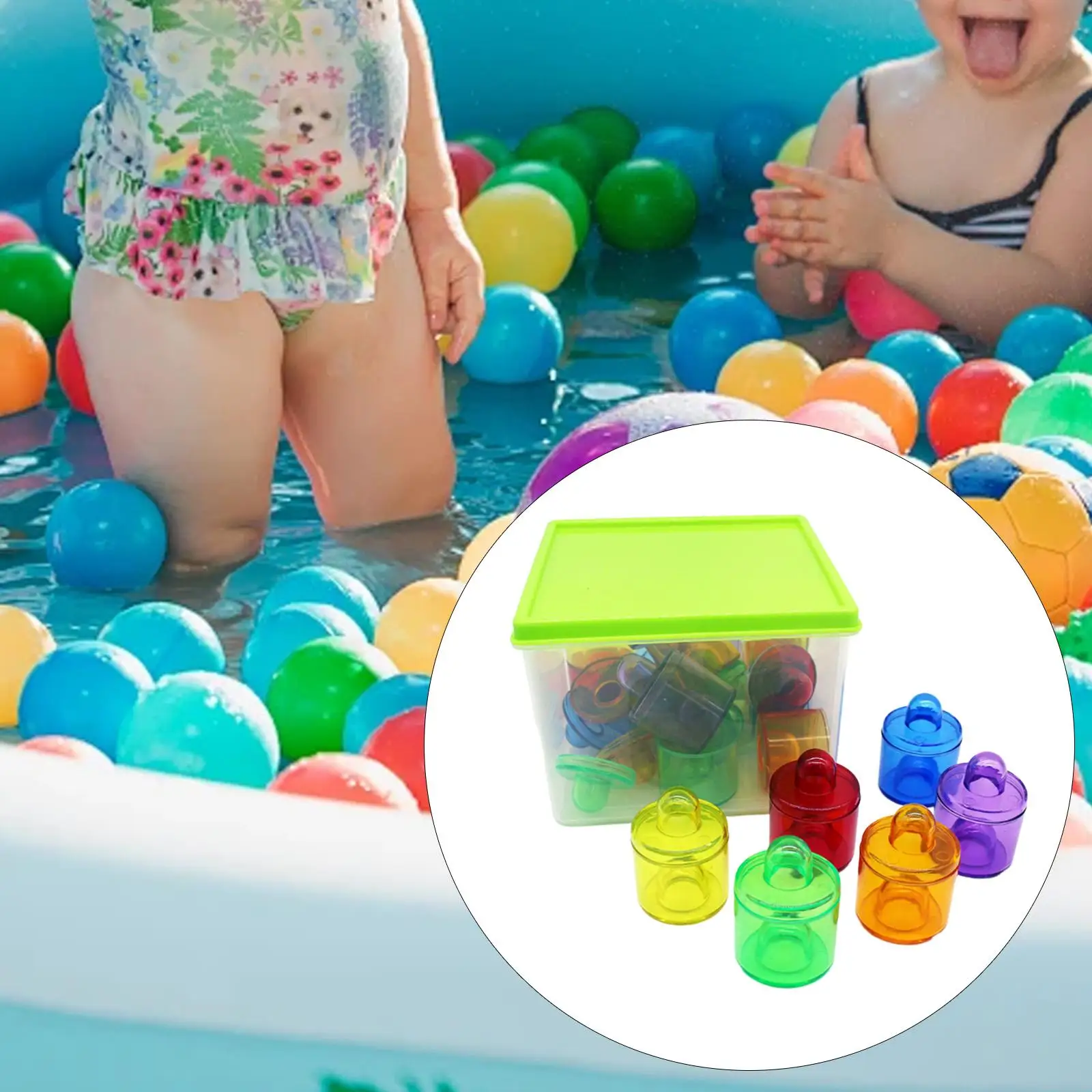 Giocattoli impilabili Giocattoli colorati abbinati ai colori Pila di nidificazione per vasi di colori traslucidi Set di vasi impilabili da 18 pezzi