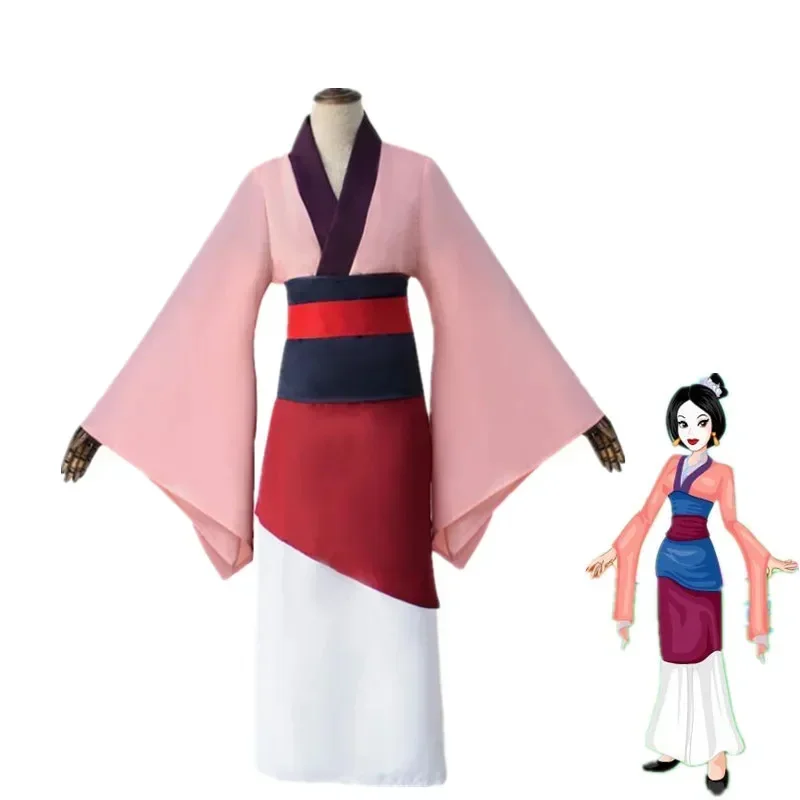Disfraz de Mulan de película HN8, vestidos de princesa de Drama rojo y azul para mujer, Cosplay de Halloween para adultos Hua Mulan) 4Dc