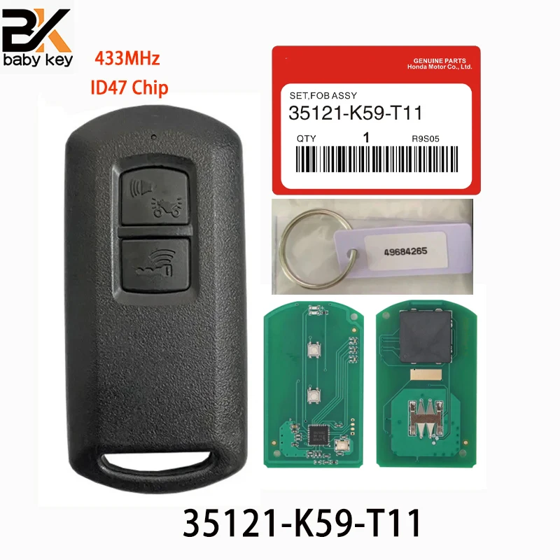 

BBkey для мотоцикла Honda Smart Key 433,92 МГц 47 чип 35111-K59-T11