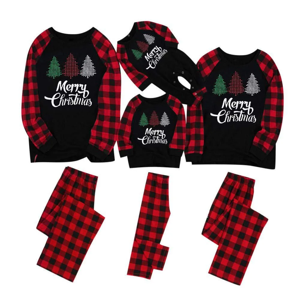 Men\'s home matching clothing for mothers fathers children, and babies Christmas Santa Claus set pajamas Family Matching Outfits