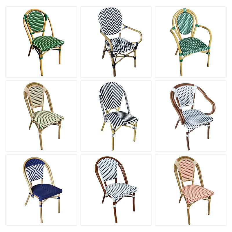 

Homestay restaurant French outdoor rattan chair manufacturer wholesale coffee shop milk tea shop rattan chair balcony chair outd