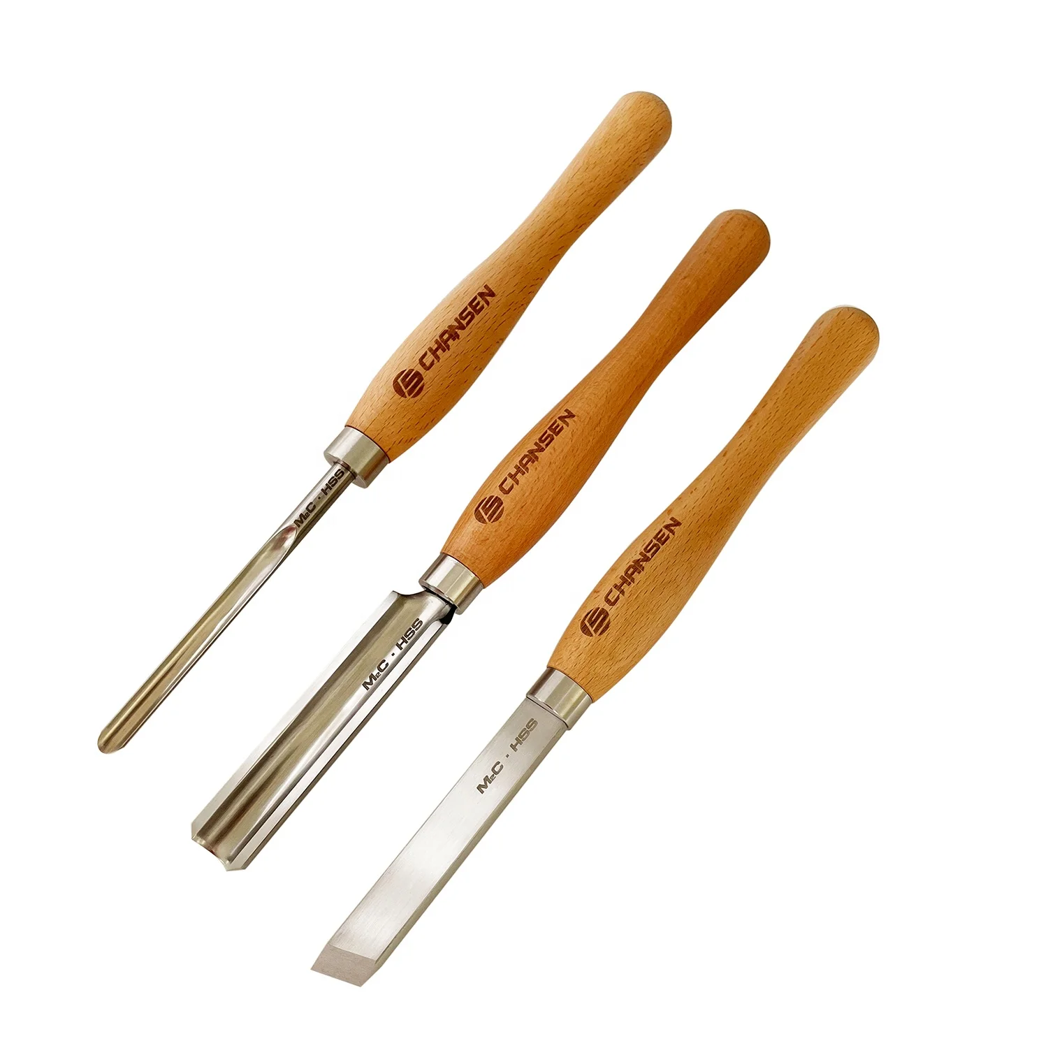 Item# LC03 3-Pcs M2 HSS Medium Wood Lathe Woodturning Chisel Tool Set