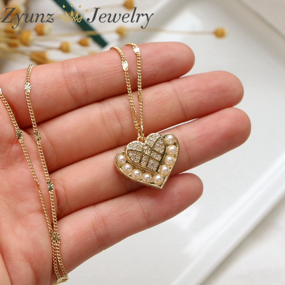 10PCS, Elegant Jewelry Pearl Shell Heart Flower Star Pendant Necklace Gold Color Unquie Women Fashion Necklace