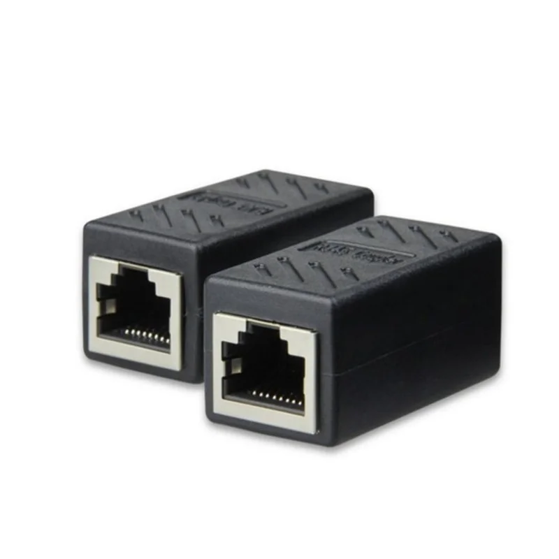 2 Pack RJ45 Coupler Ethernet Cable Coupler LAN Connector Inline Cat7/Cat6/Cat5e Ethernet Cable Extender Adapter Female To Female