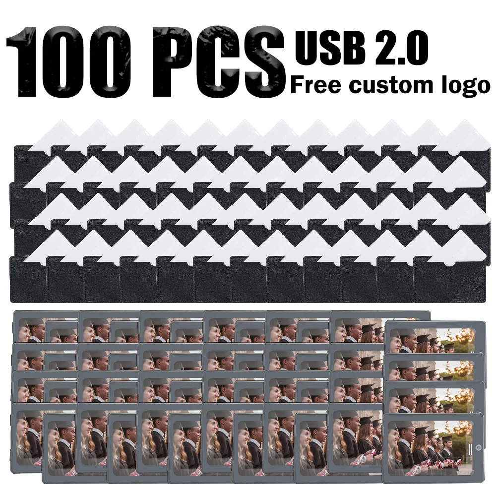 

100PCS Free Customized Logo Credit Card Flash Drive 16GB 32GB 64GB High Speed Usb 2.0 Memory Stick Pendrive 4GB 8GB Pen Drive