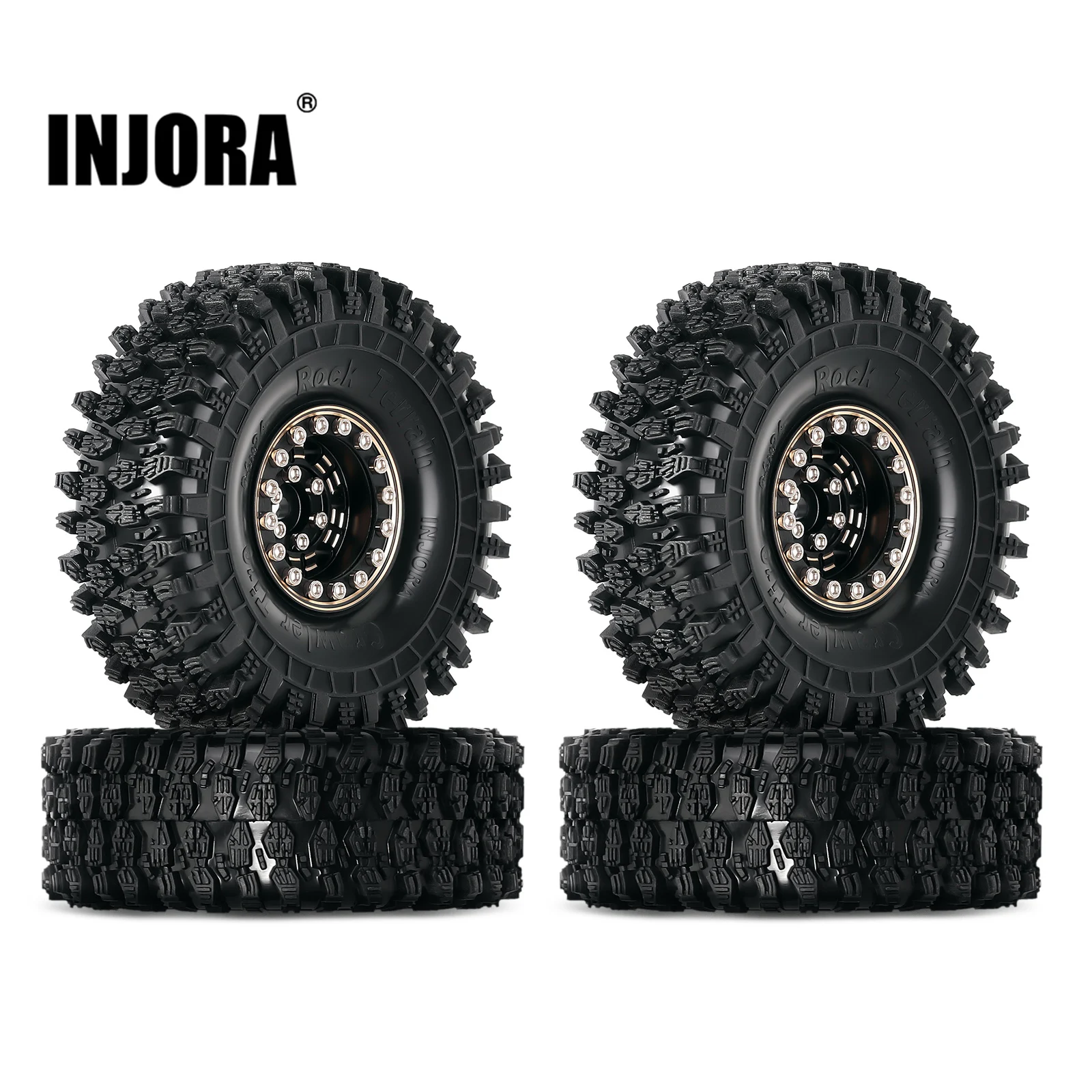 INJORA 1.0 beadlock Merészség Kerék Felfogás Érlelődik beállítása 64*24mm számára 1/18 1/24 RC Játszóruha autó Axiális SCX24 FMS FCX24 Lejtő (W1005-T1011)