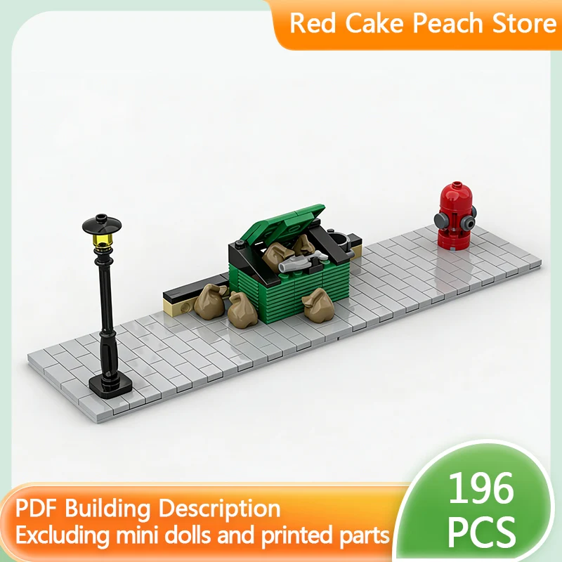 

Модель городской улицы MOC, строительные блоки, угловой мусорный контейнер, модульная технология, детские праздничные подарки, конструктор, набор для сборки