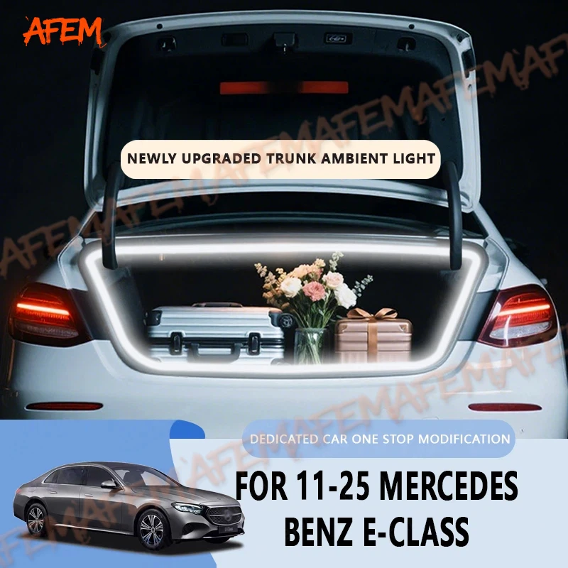 For 2010-2025 Mercedes-Benz E Class Trunk Light modification light Atmosphere lights White warm white Rear Trunk LED Light Bar