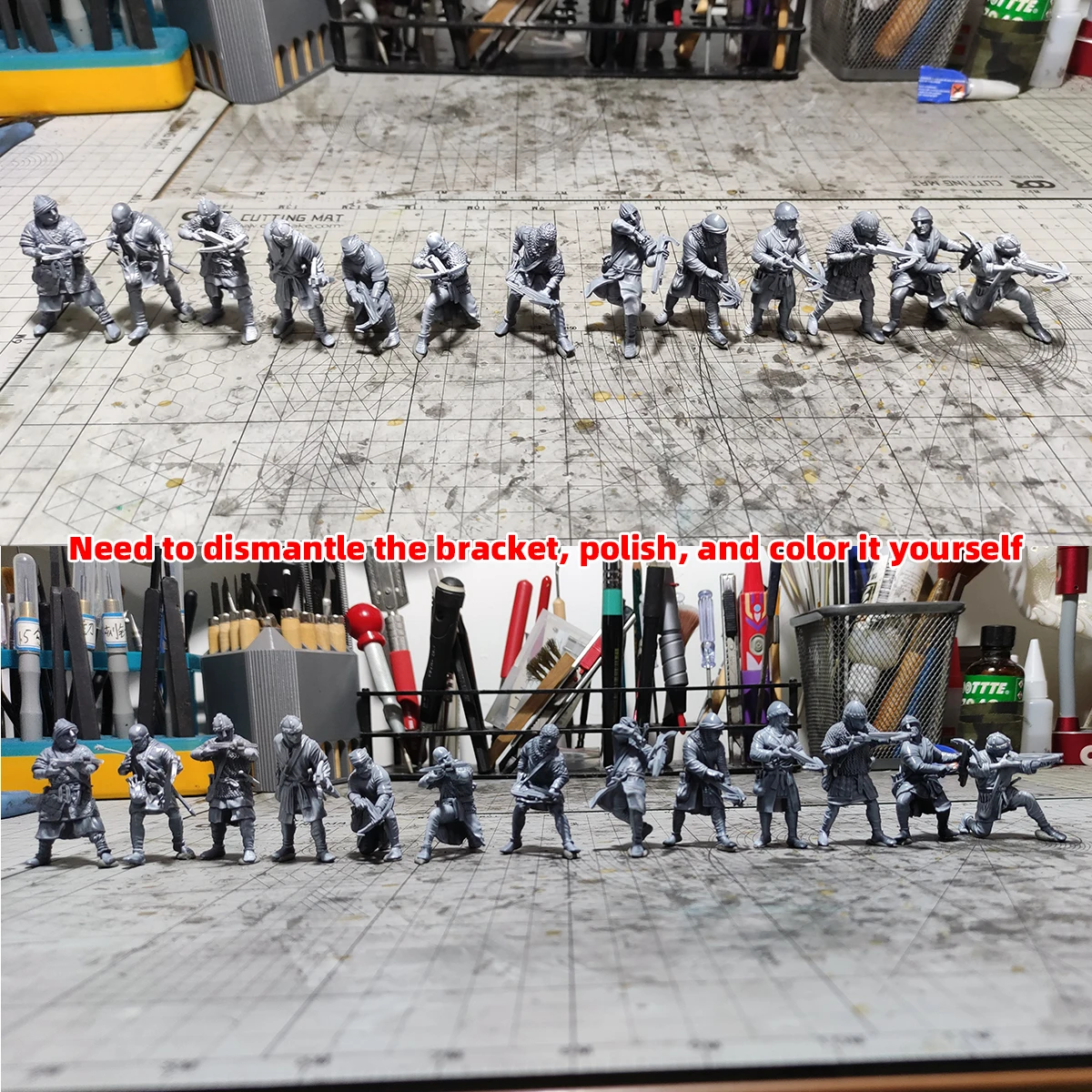1/35 1/48 1/72 Maßstab Modellbausatz 3D Harz Miniatur-Soldatenfiguren Spanische Armbrustkrieger des 11. Jahrhunderts Kreuzritterfiguren Diorama – Detail 6