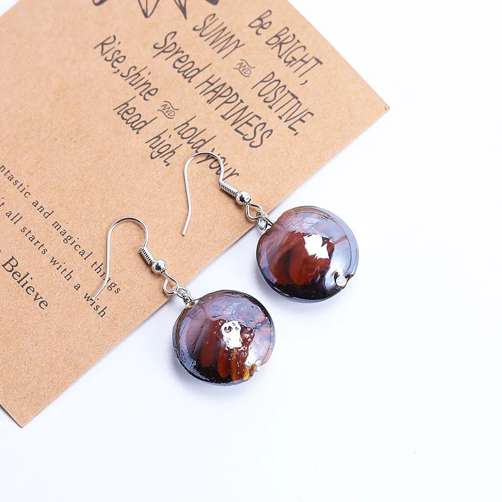 Qianbei promot Handmade Women\'s Romantic Elegant Classic Dangle Shell Murano Glass Earrings HOT