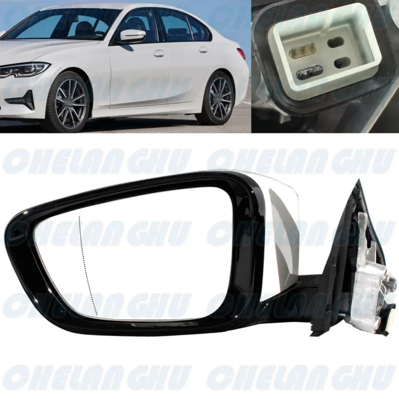 Do BMW G20 G28 320i 330i 2019 2020 2021 2022 2023 Lewa strona 5 pinów Malowana w kolorze białym Regulacja mocy Lusterko składane z pamięcią