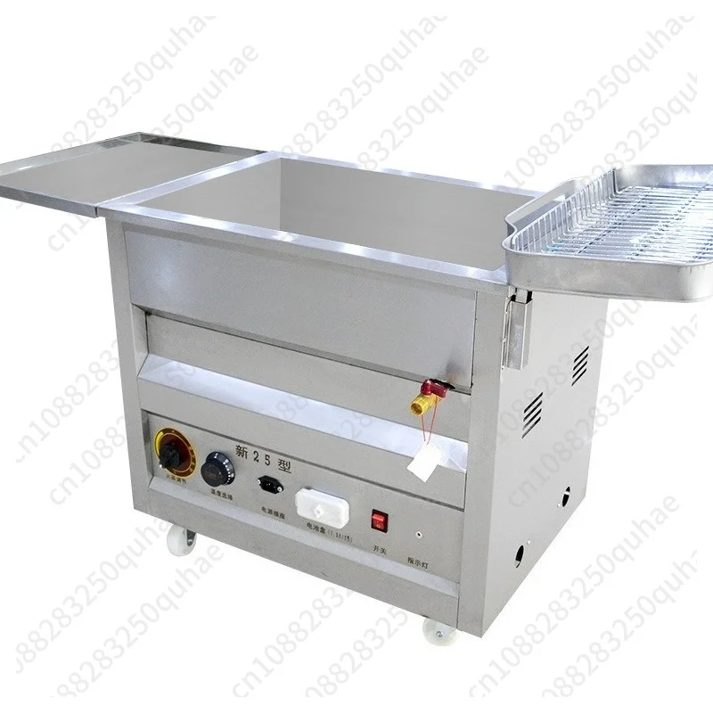 25 & 40 Type Gas Commercial Frying Machine, Thermostatic LPG Fryer for Fried Dough Sticks & Chicken Cutlets