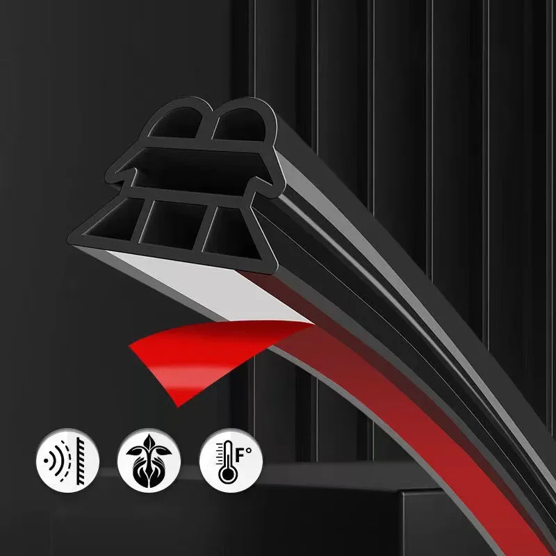 3-Layer Seal Strip Car Door Seal Strips Sound Insulation Weatherstrip Accessories Auto Rubber Strips