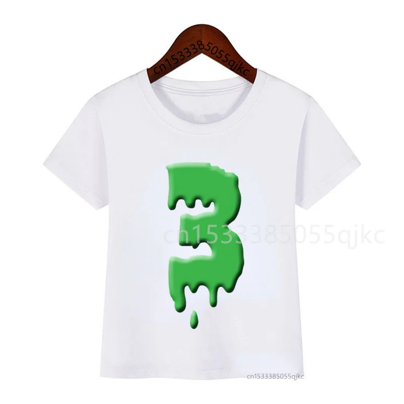 Baby Kids Cool Number Print T Shirt Children Birthday T-shirts Boy&Girl Funny Tshirt Present